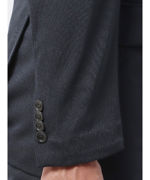 SUIT SQUARE（スーツスクエア）の「スマみえジャケット ウォッシャブル ストレッチ Breeze Cool 織柄（スーツジャケット・メンズ・グリーン系/ブルー系/ネイビー系・SS/S/M/L/LL/3L）」の4枚目の写真