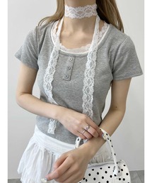 WEGO | 【PHILLY】レースポイントフェイクレイヤードT(Tシャツ/カットソー)