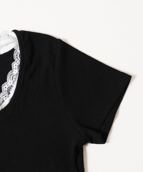 WEGO(ウィゴー)の「【PHILLY】レースポイントフェイクレイヤードT(Tシャツ/カットソー・レディース・アイボリー/グレー/ブラック・FREE)」の21枚目の写真