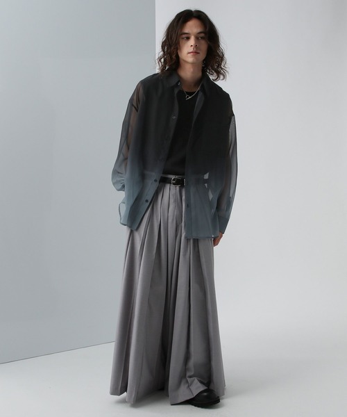 HARE(ハレ)の「グラデーションシアーシャツ(HARE)(シャツ/ブラウス・メンズ・ブラック系その他/ブルー系その他・FREE)」の3枚目の写真