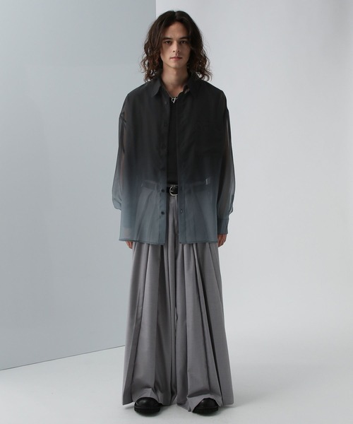 HARE(ハレ)の「グラデーションシアーシャツ(HARE)(シャツ/ブラウス・メンズ・ブラック系その他/ブルー系その他・FREE)」の4枚目の写真