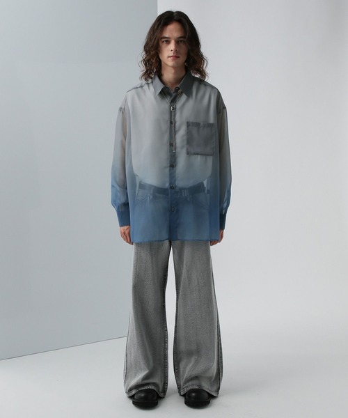 HARE(ハレ)の「グラデーションシアーシャツ(HARE)(シャツ/ブラウス・メンズ・ブラック系その他/ブルー系その他・FREE)」の6枚目の写真