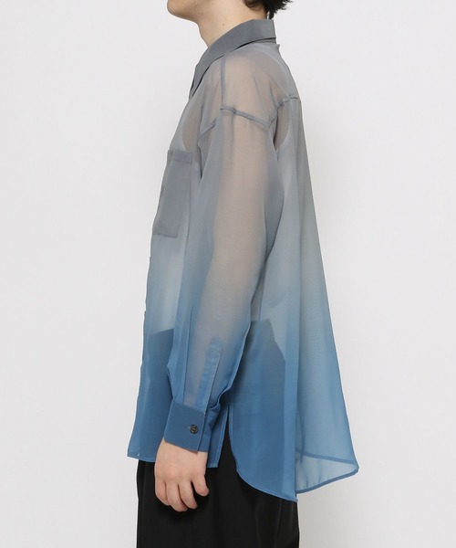 HARE(ハレ)の「グラデーションシアーシャツ(HARE)(シャツ/ブラウス・メンズ・ブラック系その他/ブルー系その他・FREE)」の11枚目の写真