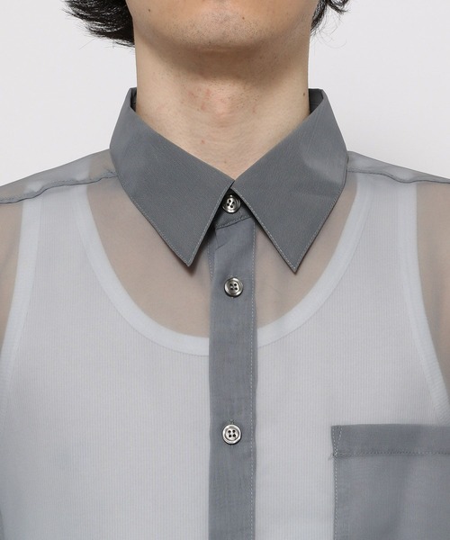 HARE(ハレ)の「グラデーションシアーシャツ(HARE)(シャツ/ブラウス・メンズ・ブラック系その他/ブルー系その他・FREE)」の13枚目の写真