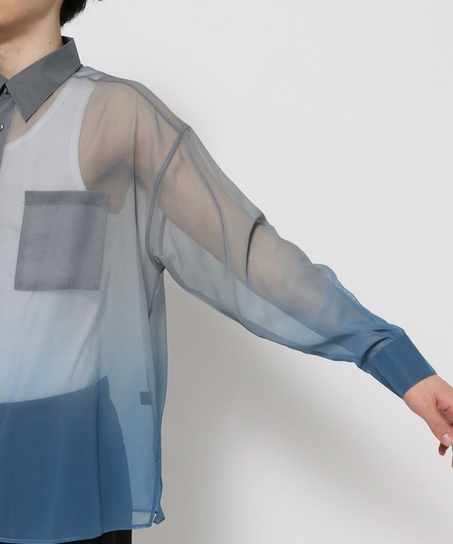 HARE(ハレ)の「グラデーションシアーシャツ(HARE)(シャツ/ブラウス・メンズ・ブラック系その他/ブルー系その他・FREE)」の15枚目の写真