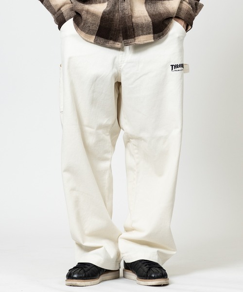 THRASHER（スラッシャー）の「【3】〔THRASHER/スラッシャー〕デニム＆カツラギ ペインターパンツ（デニムパンツ・メンズ・ベージュ/グレー/オフホワイト/スミクロ/ワンウォッシュ/ブルー・LARGE/MEDIUM/X-LARGE）」の2枚目の写真