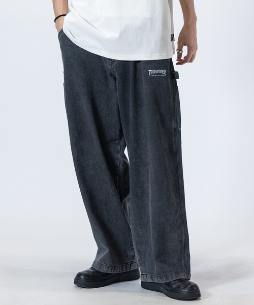 THRASHER（スラッシャー）の「【3】〔THRASHER/スラッシャー〕デニム＆カツラギ ペインターパンツ（デニムパンツ・メンズ・ベージュ/グレー/オフホワイト/スミクロ/ワンウォッシュ/ブルー・LARGE/MEDIUM/X-LARGE）」の13枚目の写真