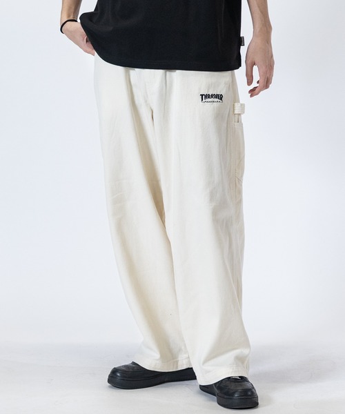 THRASHER（スラッシャー）の「【3】〔THRASHER/スラッシャー〕デニム＆カツラギ ペインターパンツ（デニムパンツ・メンズ・ベージュ/グレー/オフホワイト/スミクロ/ワンウォッシュ/ブルー・LARGE/MEDIUM/X-LARGE）」の7枚目の写真