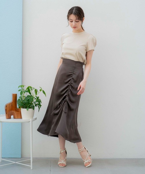 NOELA（ノエラ）の「サテンドロストスカート（スカート・レディース・ピンク/ブルー/チャコールグレー・S/M）」の7枚目の写真
