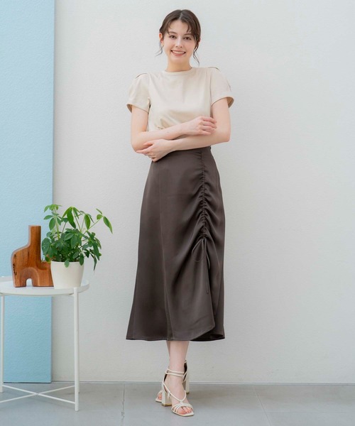 NOELA（ノエラ）の「サテンドロストスカート（スカート・レディース・ピンク/ブルー/チャコールグレー・S/M）」の8枚目の写真