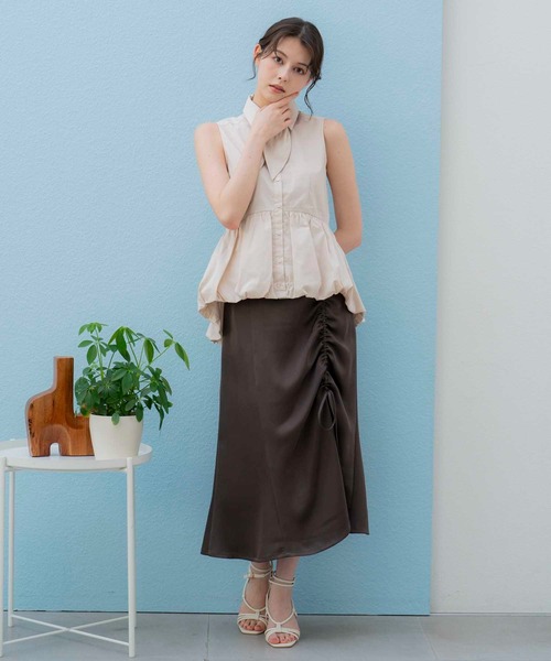 NOELA（ノエラ）の「サテンドロストスカート（スカート・レディース・ピンク/ブルー/チャコールグレー・S/M）」の11枚目の写真
