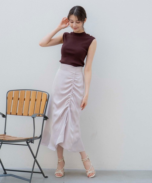 NOELA（ノエラ）の「サテンドロストスカート（スカート・レディース・ピンク/ブルー/チャコールグレー・S/M）」の12枚目の写真