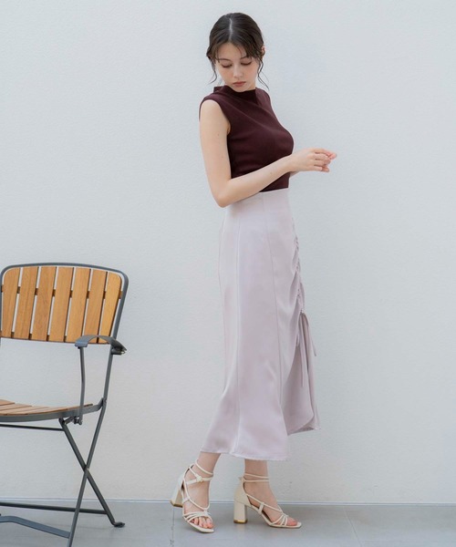 NOELA（ノエラ）の「サテンドロストスカート（スカート・レディース・ピンク/ブルー/チャコールグレー・S/M）」の13枚目の写真