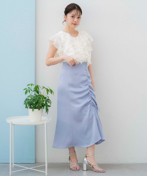 NOELA（ノエラ）の「サテンドロストスカート（スカート・レディース・ピンク/ブルー/チャコールグレー・S/M）」の18枚目の写真