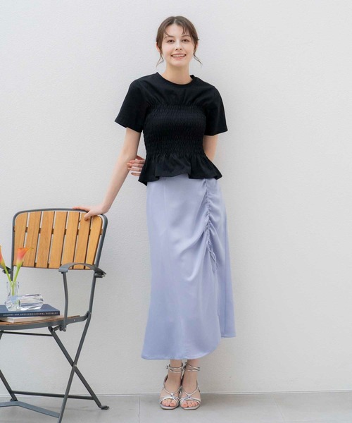 NOELA（ノエラ）の「サテンドロストスカート（スカート・レディース・ピンク/ブルー/チャコールグレー・S/M）」の19枚目の写真