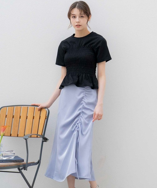NOELA（ノエラ）の「サテンドロストスカート（スカート・レディース・ピンク/ブルー/チャコールグレー・S/M）」の20枚目の写真
