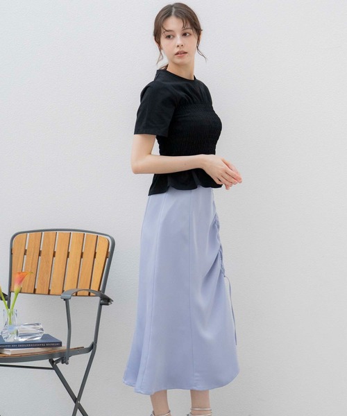 NOELA（ノエラ）の「サテンドロストスカート（スカート・レディース・ピンク/ブルー/チャコールグレー・S/M）」の21枚目の写真