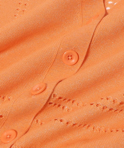ESTNATION（エストネーション）の「ESTNATION / アイレット シアー カーディガン（カーディガン/ボレロ・レディース・オフホワイト/ブラック/オレンジ・FREE）」の6枚目の写真