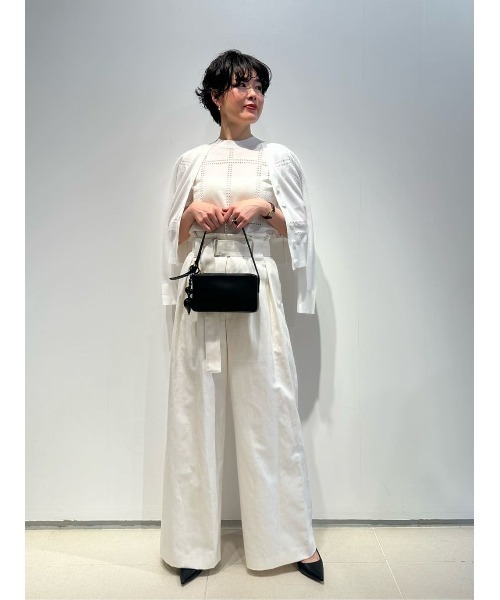 ESTNATION（エストネーション）の「ESTNATION / アイレット シアー カーディガン（カーディガン/ボレロ・レディース・オフホワイト/ブラック/オレンジ・FREE）」の14枚目の写真