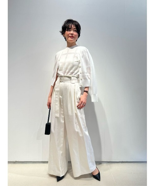 ESTNATION（エストネーション）の「ESTNATION / アイレット シアー カーディガン（カーディガン/ボレロ・レディース・オフホワイト/ブラック/オレンジ・FREE）」の15枚目の写真