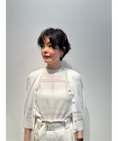 ESTNATION（エストネーション）の「ESTNATION / アイレット シアー カーディガン（カーディガン/ボレロ・レディース・オフホワイト/ブラック/オレンジ・FREE）」の17枚目の写真