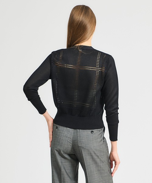 ESTNATION（エストネーション）の「ESTNATION / アイレット シアー カーディガン（カーディガン/ボレロ・レディース・オフホワイト/ブラック/オレンジ・FREE）」の11枚目の写真