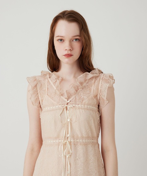 ME COUTURE（ミークチュール）の「シャインレースドレス（ワンピース・レディース・オフホワイト/ベージュ・FREE）」の14枚目の写真