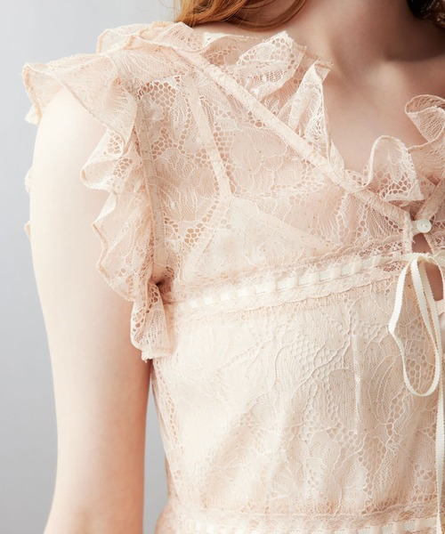 ME COUTURE（ミークチュール）の「シャインレースドレス（ワンピース・レディース・オフホワイト/ベージュ・FREE）」の18枚目の写真