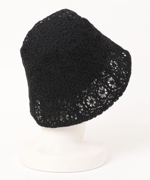 VIBGYOR（ヴィブジョー）の「pur chouchou/花柄レース バケットハット P4260（ハット・レディース・ブラック/アイボリー・FREE）」の6枚目の写真