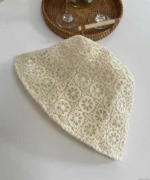 VIBGYOR（ヴィブジョー）の「pur chouchou/花柄レース バケットハット P4260（ハット・レディース・ブラック/アイボリー・FREE）」の2枚目の写真