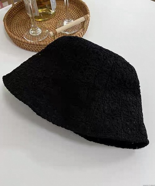 VIBGYOR（ヴィブジョー）の「pur chouchou/花柄レース バケットハット P4260（ハット・レディース・ブラック/アイボリー・FREE）」の3枚目の写真