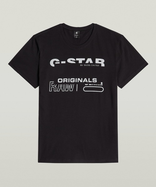 G-STAR（ジースター）の「ORIGINALS T-SHIRT/ブランドロゴTシャツ（Tシャツ/カットソー・メンズ・ホワイト/ダークブラック・SMALL/MEDIUM/LARGE/X-LARGE/X-SMALL）」の2枚目の写真