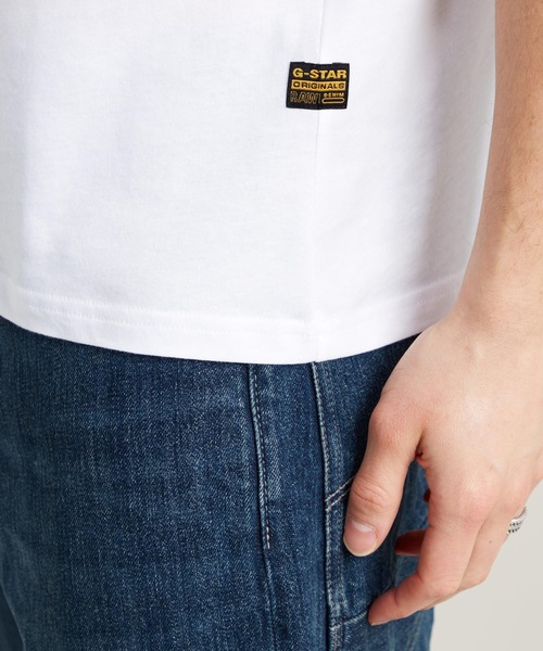 G-STAR（ジースター）の「ORIGINALS T-SHIRT/ブランドロゴTシャツ（Tシャツ/カットソー・メンズ・ホワイト/ダークブラック・SMALL/MEDIUM/LARGE/X-LARGE/X-SMALL）」の8枚目の写真