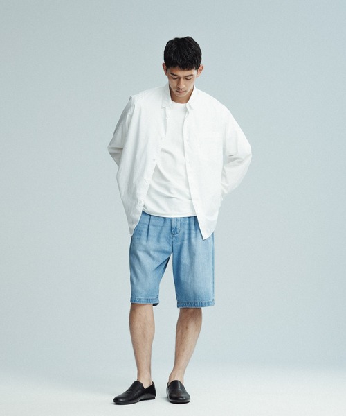 ADAM ET ROPE'（アダムエロペ）の「ダメージデニム バギー イージー ショーツ / ADAM ET ROPE' JEANS（デニムパンツ・メンズ・サックスブルー/ブラック系その他3・M/L）」の14枚目の写真