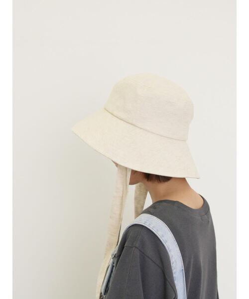 Samansa Mos2（サマンサ モスモス）の「【UVカット/消臭効果】ダウンブリムリボン付きハット（ハット・レディース・チャコールグレー/キナリ・F）」の3枚目の写真