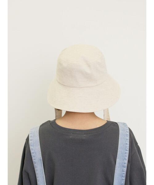 Samansa Mos2（サマンサ モスモス）の「【UVカット/消臭効果】ダウンブリムリボン付きハット（ハット・レディース・チャコールグレー/キナリ・F）」の4枚目の写真