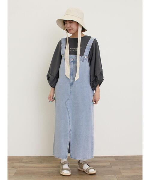 Samansa Mos2（サマンサ モスモス）の「【UVカット/消臭効果】ダウンブリムリボン付きハット（ハット・レディース・チャコールグレー/キナリ・F）」の7枚目の写真