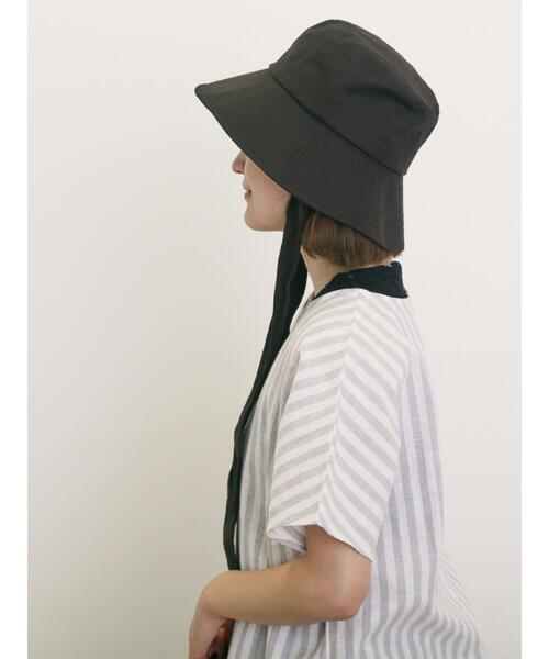 Samansa Mos2（サマンサ モスモス）の「【UVカット/消臭効果】ダウンブリムリボン付きハット（ハット・レディース・チャコールグレー/キナリ・F）」の12枚目の写真