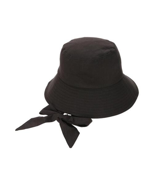 Samansa Mos2（サマンサ モスモス）の「【UVカット/消臭効果】ダウンブリムリボン付きハット（ハット・レディース・チャコールグレー/キナリ・F）」の16枚目の写真