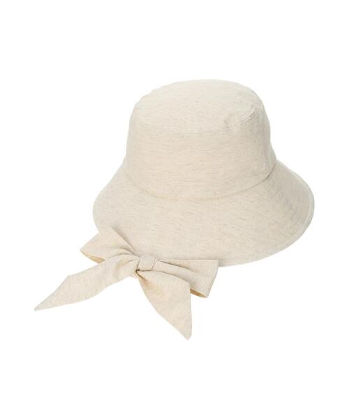 Samansa Mos2（サマンサ モスモス）の「【UVカット/消臭効果】ダウンブリムリボン付きハット（ハット・レディース・チャコールグレー/キナリ・F）」の17枚目の写真