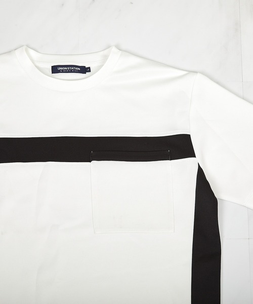 UNION STATION（ユニオンステーション）の「【接触冷感】キシリトールパネル切り替えポンチTシャツ（Tシャツ/カットソー・メンズ・ブラック/ホワイト・LL/L/M）」の5枚目の写真