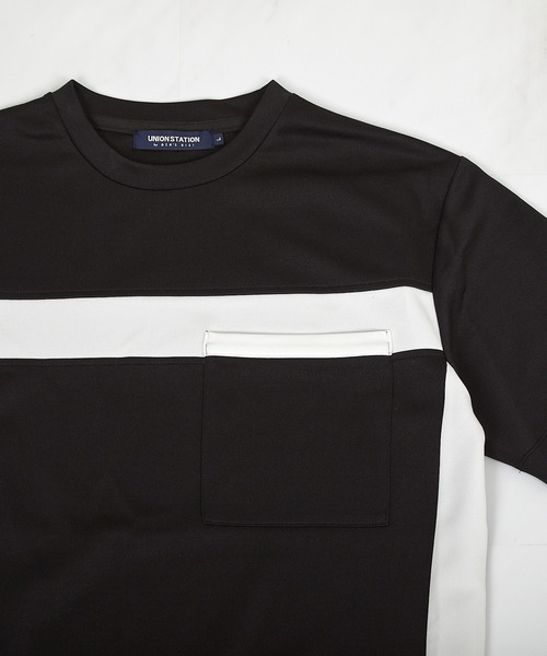UNION STATION（ユニオンステーション）の「【接触冷感】キシリトールパネル切り替えポンチTシャツ（Tシャツ/カットソー・メンズ・ブラック/ホワイト・LL/L/M）」の10枚目の写真