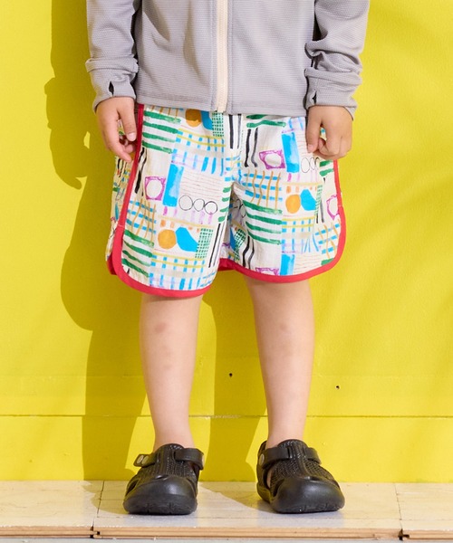 MARKEY'S（マーキーズ）の「【UVカット/水陸両用】総柄サーフショーツ（その他パンツ・キッズ・ライトブルー/ベージュ/マルチ/ピンク・120/110/100/90/80/150/140/95/130）」の4枚目の写真