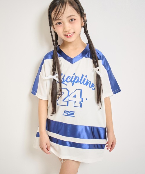 ANAP kids(アナップキッズ)の「ナンバリングトップス(ジュニアお揃い)(Tシャツ/カットソー・キッズ・ブラック/シルバー/ネイビー・110/130/120)」の2枚目の写真