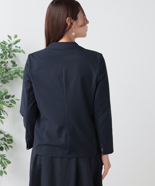 GALLORIA（ギャローリア）の「【キレメクシリーズ】サッカーテーラージャケット（テーラードジャケット・レディース・ネイビー/ブラック・L/LL/S/M）」の7枚目の写真