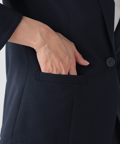 GALLORIA（ギャローリア）の「【キレメクシリーズ】サッカーテーラージャケット（テーラードジャケット・レディース・ネイビー/ブラック・L/LL/S/M）」の9枚目の写真