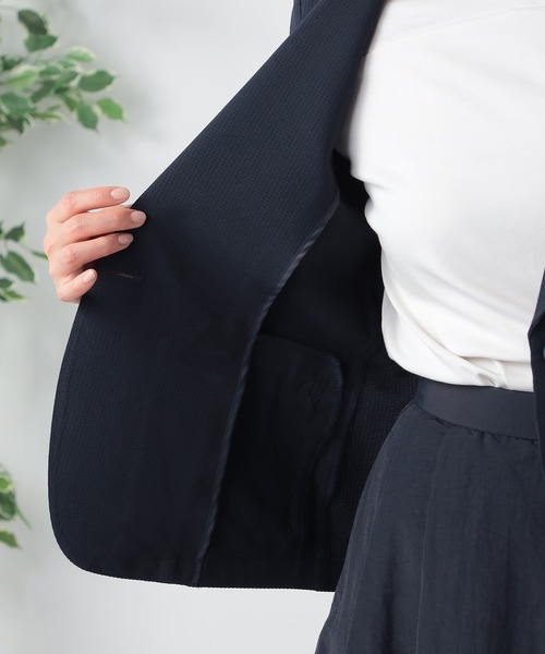 GALLORIA（ギャローリア）の「【キレメクシリーズ】サッカーテーラージャケット（テーラードジャケット・レディース・ネイビー/ブラック・L/LL/S/M）」の10枚目の写真