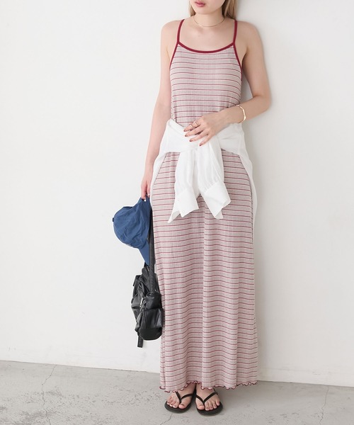 forksy.(フォルクシー)の「【forksy.】【サイズ展開あり】カップ付き 裾メロー&スリット キャミワンピ(ワンピース・レディース・オフホワイト/グレイッシュベージュ・L/M)」の15枚目の写真