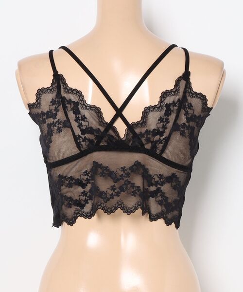 Lace Ladies（レースレディース）の「バックレース スカラップ ノンワイヤー キャミソール ブラ（キャミソール・レディース・ミント/ベージュ/ホワイト/ブラック/グレー・XL/L）」の7枚目の写真