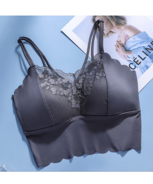 Lace Ladies（レースレディース）の「バックレース スカラップ ノンワイヤー キャミソール ブラ（キャミソール・レディース・ミント/ベージュ/ホワイト/ブラック/グレー・XL/L）」の15枚目の写真